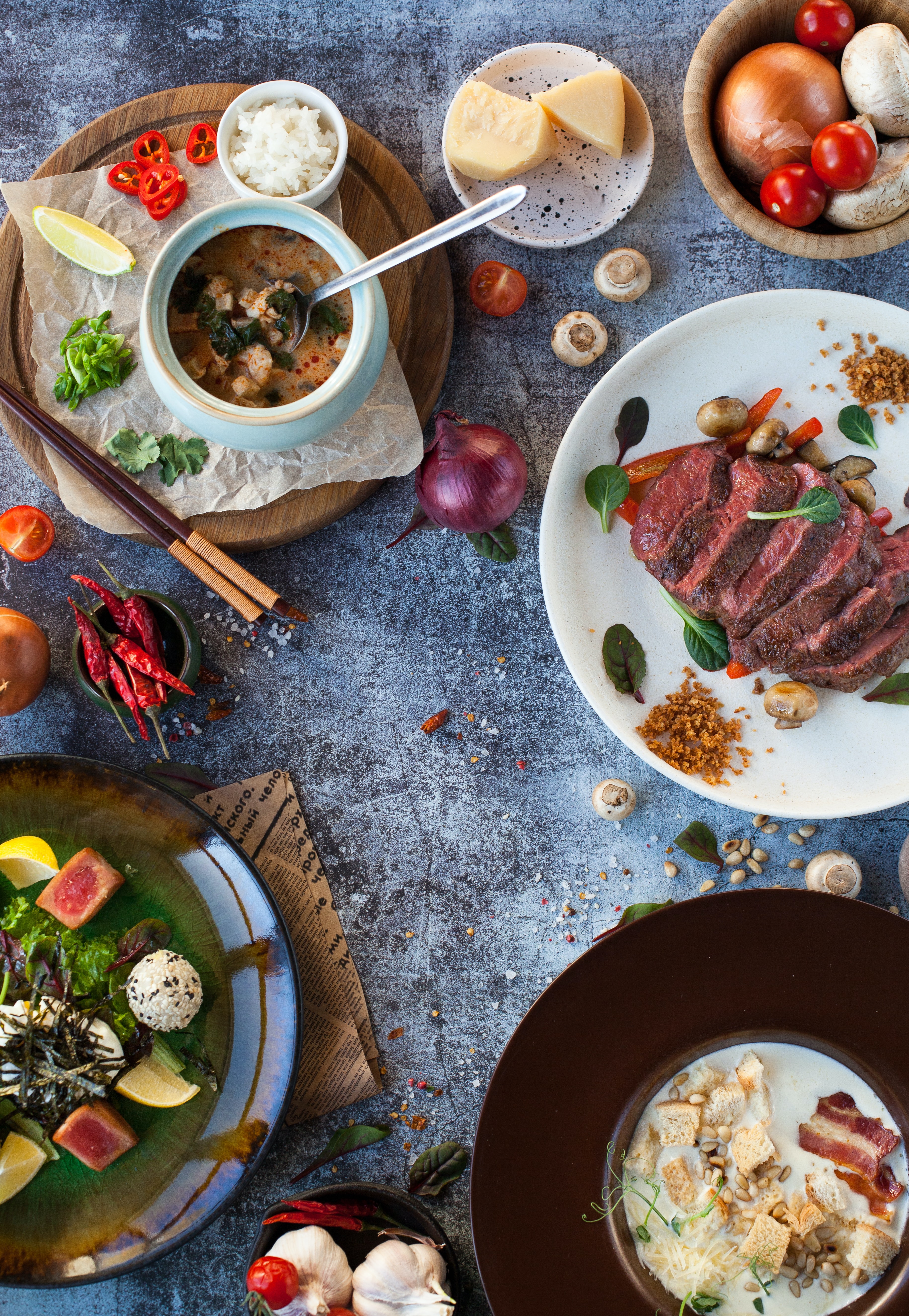 photo of beautifully arranged food